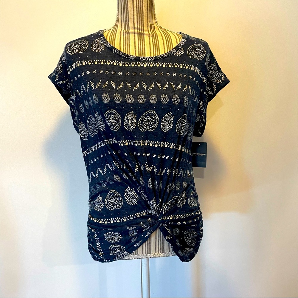 Lucky Brand Twisted Front Short Sleeve Tee
